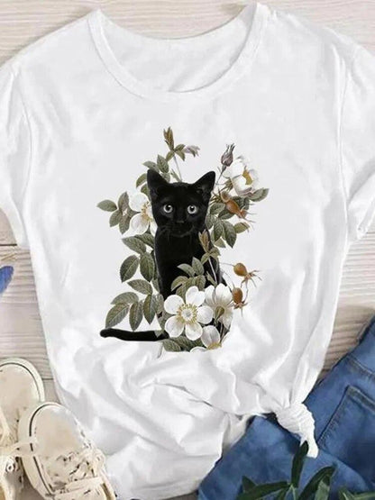 Various Printed Cat T-shirts, 6 Designs, S-4XL - Just Cats - Gifts for Cat Lovers