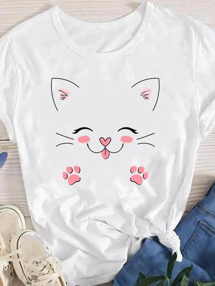 Various Printed Cat T-shirts, 6 Designs, S-4XL - Just Cats - Gifts for Cat Lovers