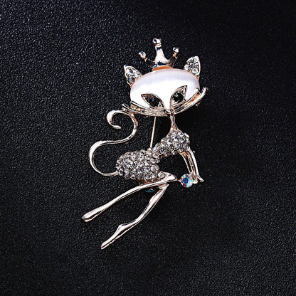 Various Rhinston Cat Brooches, 12 Designs - Just Cats - Gifts for Cat Lovers