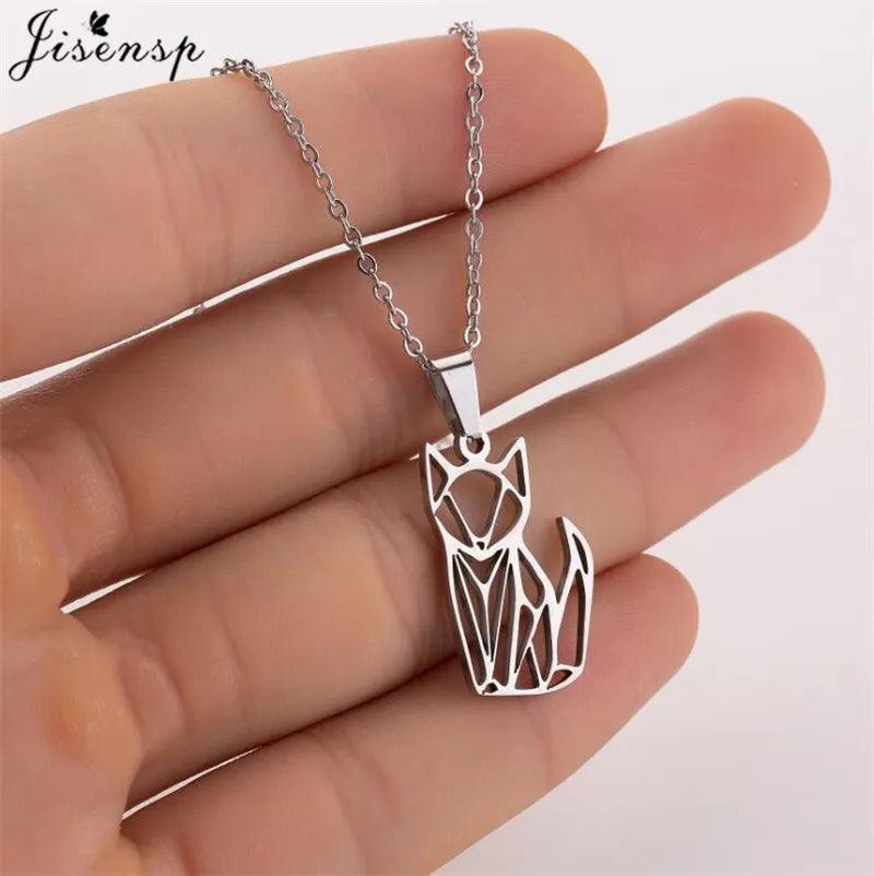 Various Stainless Steel Cat Necklaces, Silver/Gold, 10 designs - Just Cats - Gifts for Cat Lovers