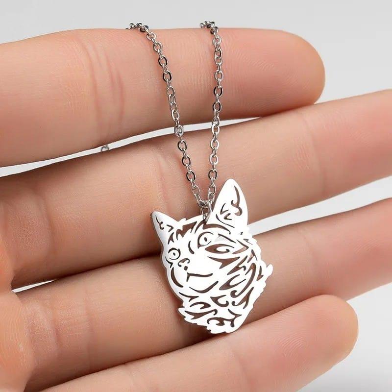 Various Stainless Steel Cat Necklaces, Silver/Gold, 10 designs - Just Cats - Gifts for Cat Lovers