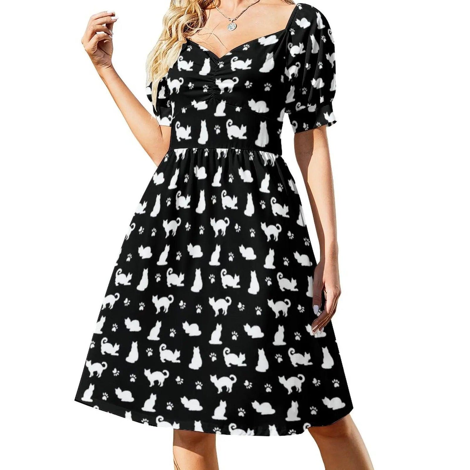 Verious Catroon Cat Print dresses, S-5XL, 12 Designs - Just Cats - Gifts for Cat Lovers