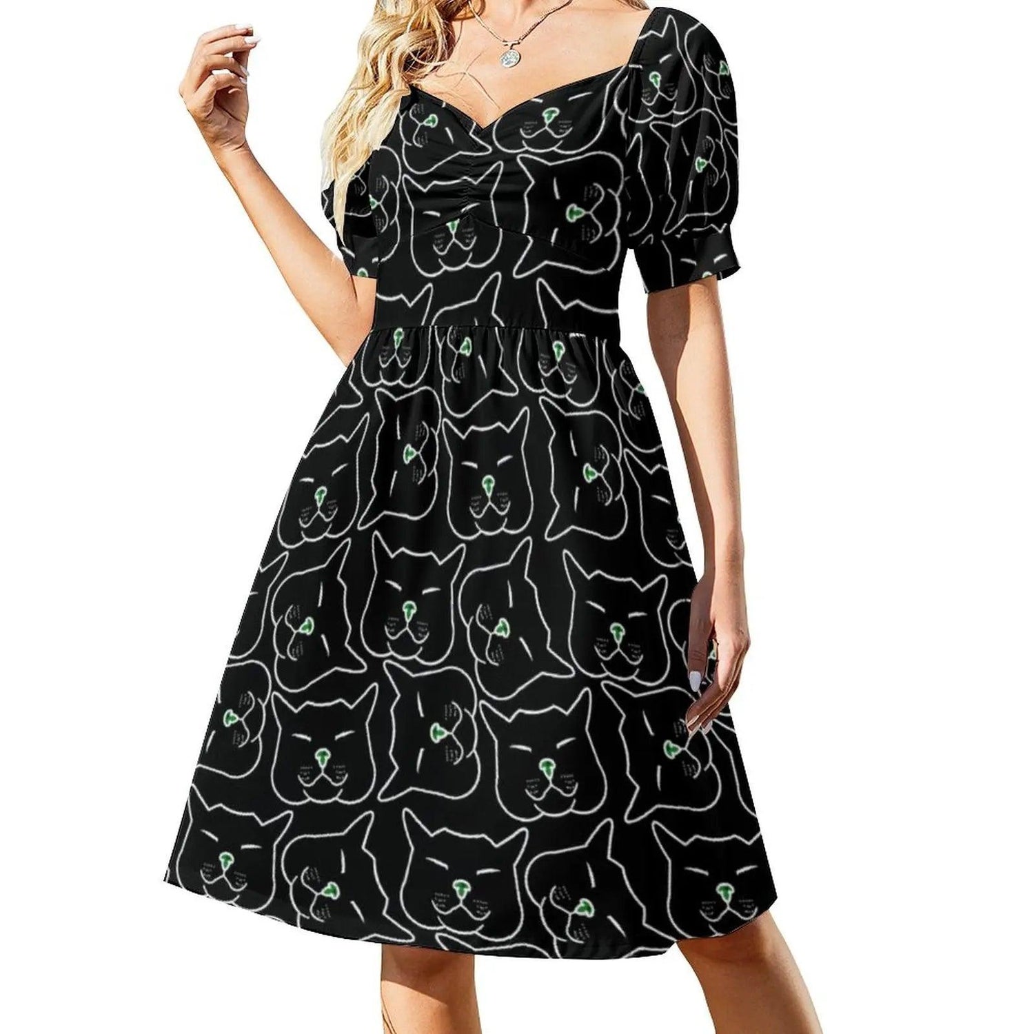 Verious Catroon Cat Print dresses, S-5XL, 12 Designs - Just Cats - Gifts for Cat Lovers