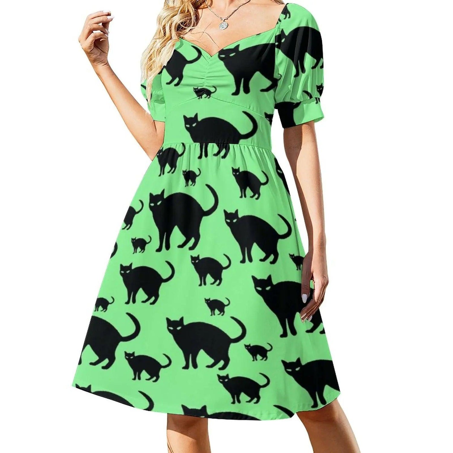 Verious Catroon Cat Print dresses, S-5XL, 12 Designs - Just Cats - Gifts for Cat Lovers