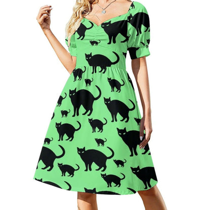 Verious Catroon Cat Print dresses, S-5XL, 12 Designs - Just Cats - Gifts for Cat Lovers