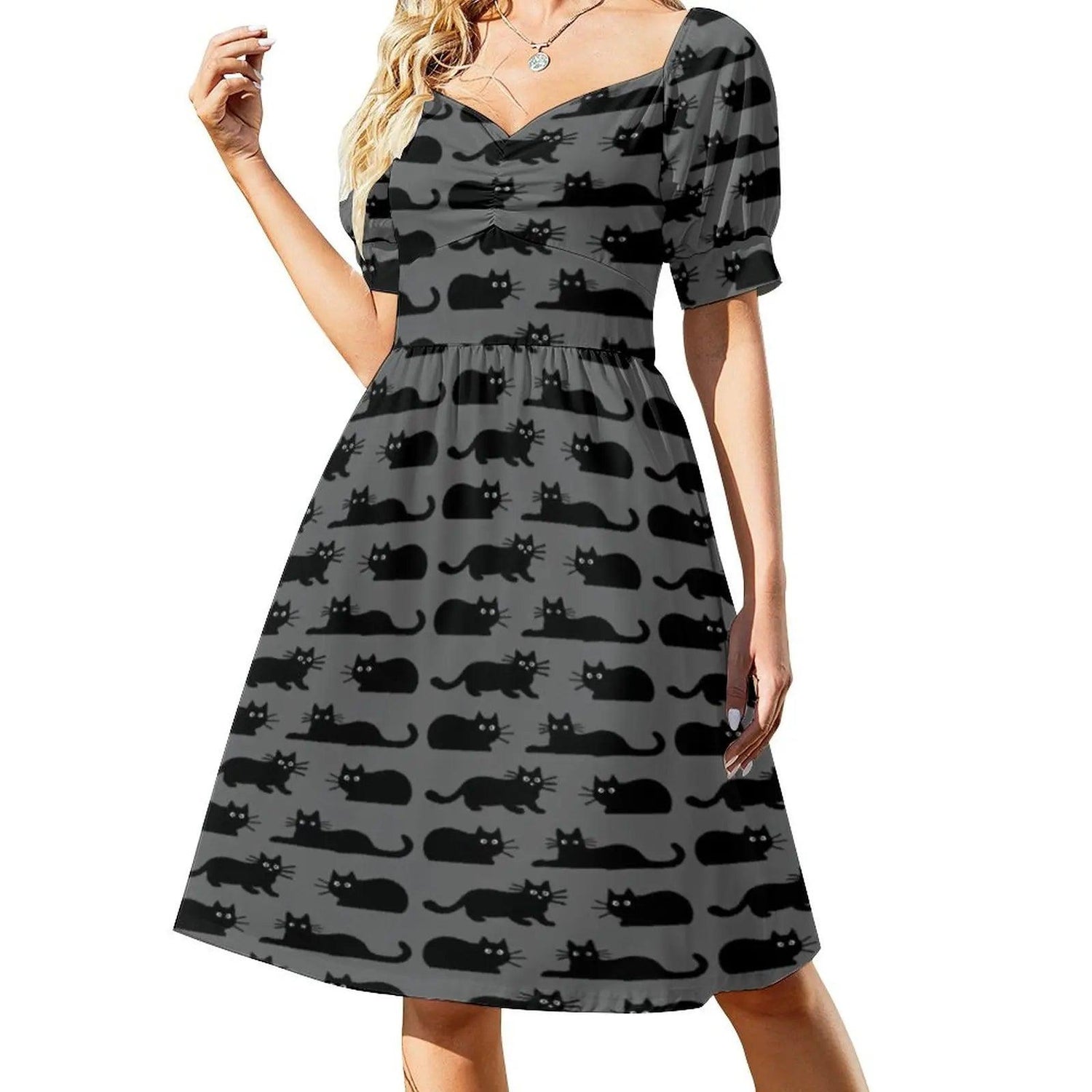 Verious Catroon Cat Print dresses, S-5XL, 12 Designs - Just Cats - Gifts for Cat Lovers