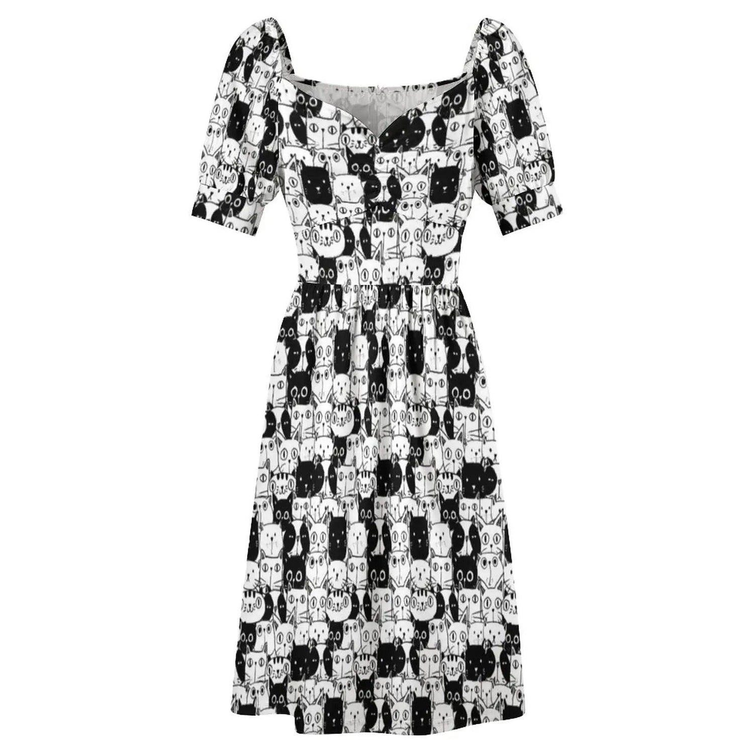 Verious Catroon Cat Print dresses, S-5XL, 12 Designs - Just Cats - Gifts for Cat Lovers