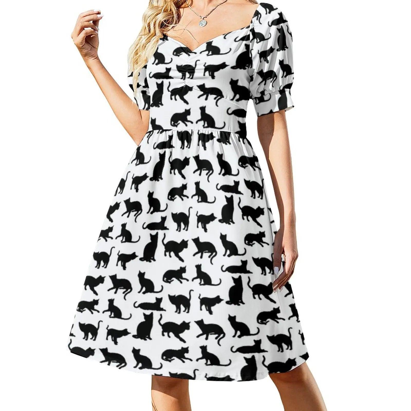 Verious Catroon Cat Print dresses, S-5XL, 12 Designs - Just Cats - Gifts for Cat Lovers