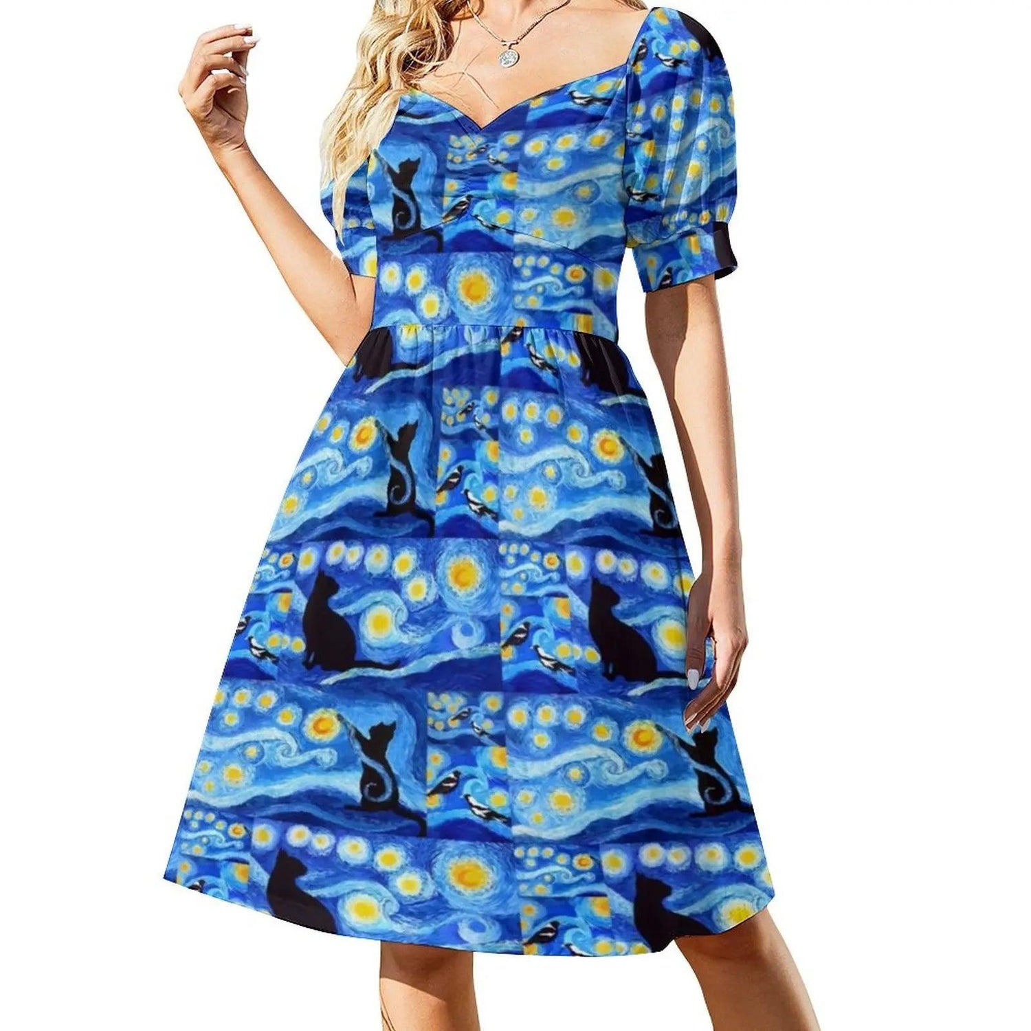 Verious Catroon Cat Print dresses, S-5XL, 12 Designs - Just Cats - Gifts for Cat Lovers