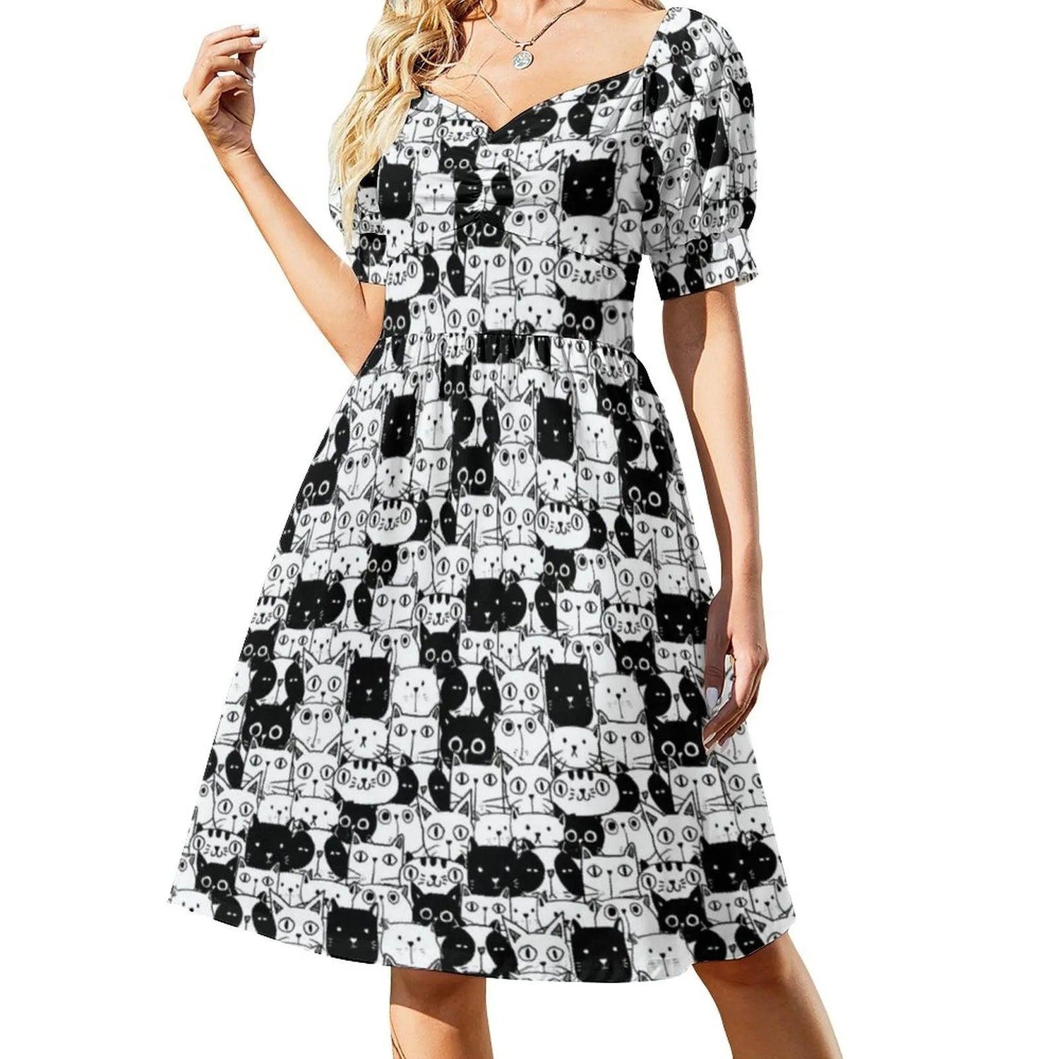 Verious Catroon Cat Print dresses, S-5XL, 12 Designs - Just Cats - Gifts for Cat Lovers