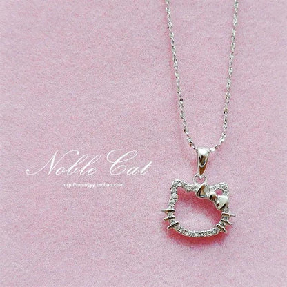 Verious Hello Kitty Silver &amp; Crystal Necklaces, 10 Desings - Just Cats - Gifts for Cat Lovers