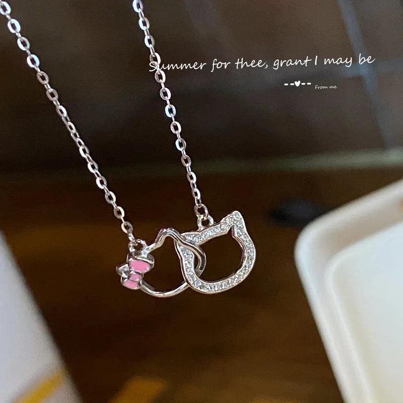 Verious Hello Kitty Silver &amp; Crystal Necklaces, 10 Desings - Just Cats - Gifts for Cat Lovers