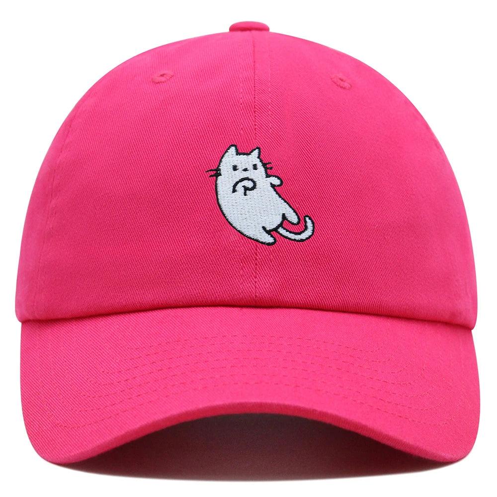 White Cat Adjustable Baseball Cap, 10 colors - Just Cats - Gifts for Cat Lovers