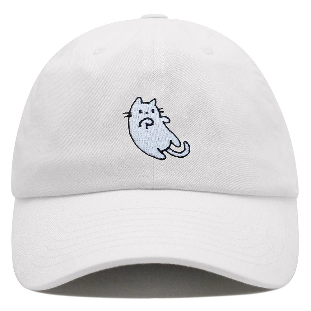 White Cat Adjustable Baseball Cap, 10 colors - Just Cats - Gifts for Cat Lovers