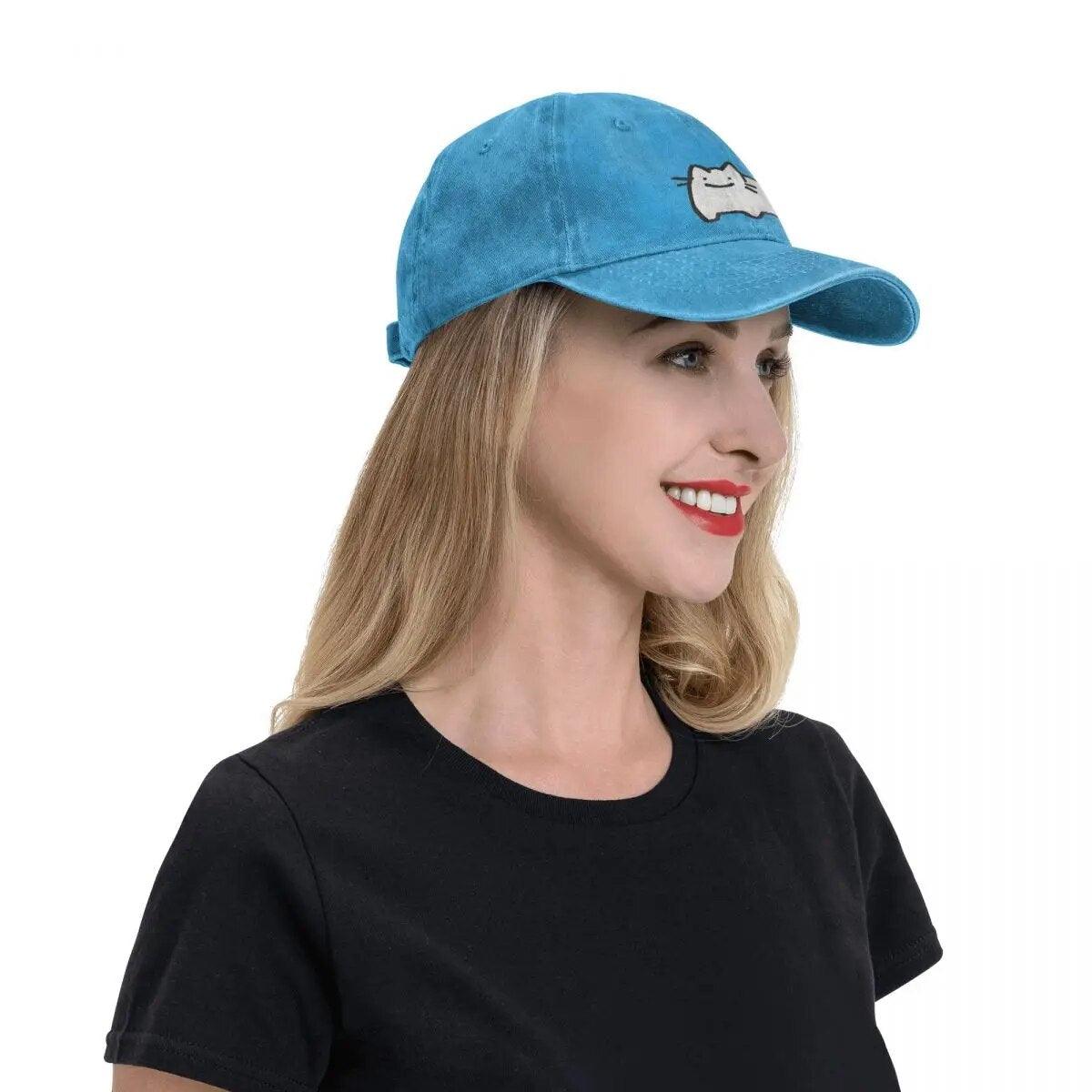 White Cat Baseball Cap, 7 colors - Just Cats - Gifts for Cat Lovers