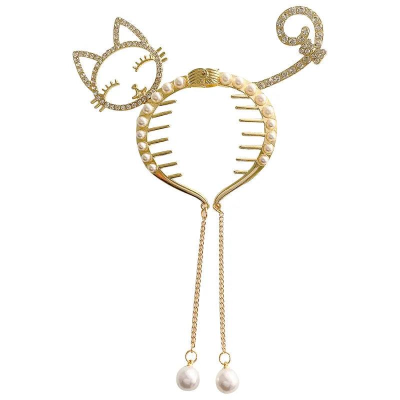 Zircon Cat Comb Hairpin - Just Cats - Gifts for Cat Lovers