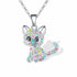 Zircon Studded Cat Pendant Necklace - Just Cats - Gifts for Cat Lovers